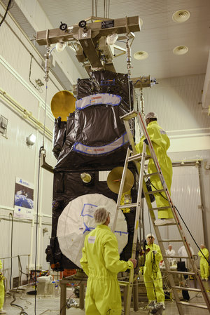 Sentinel-3A before being installed on its flight adapter 