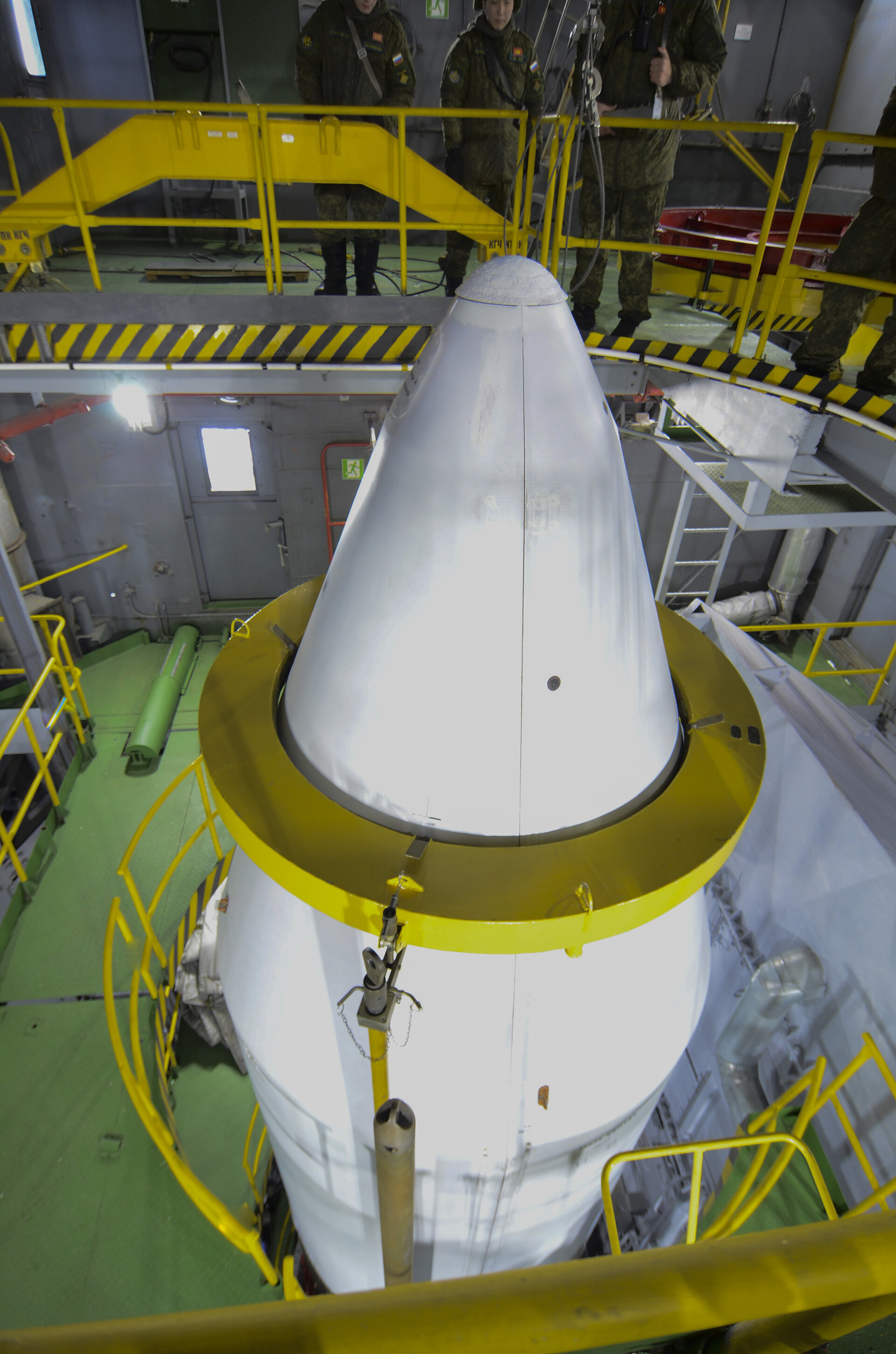 Sentinel-3A upper composite integrated on top of the Rockot launcher