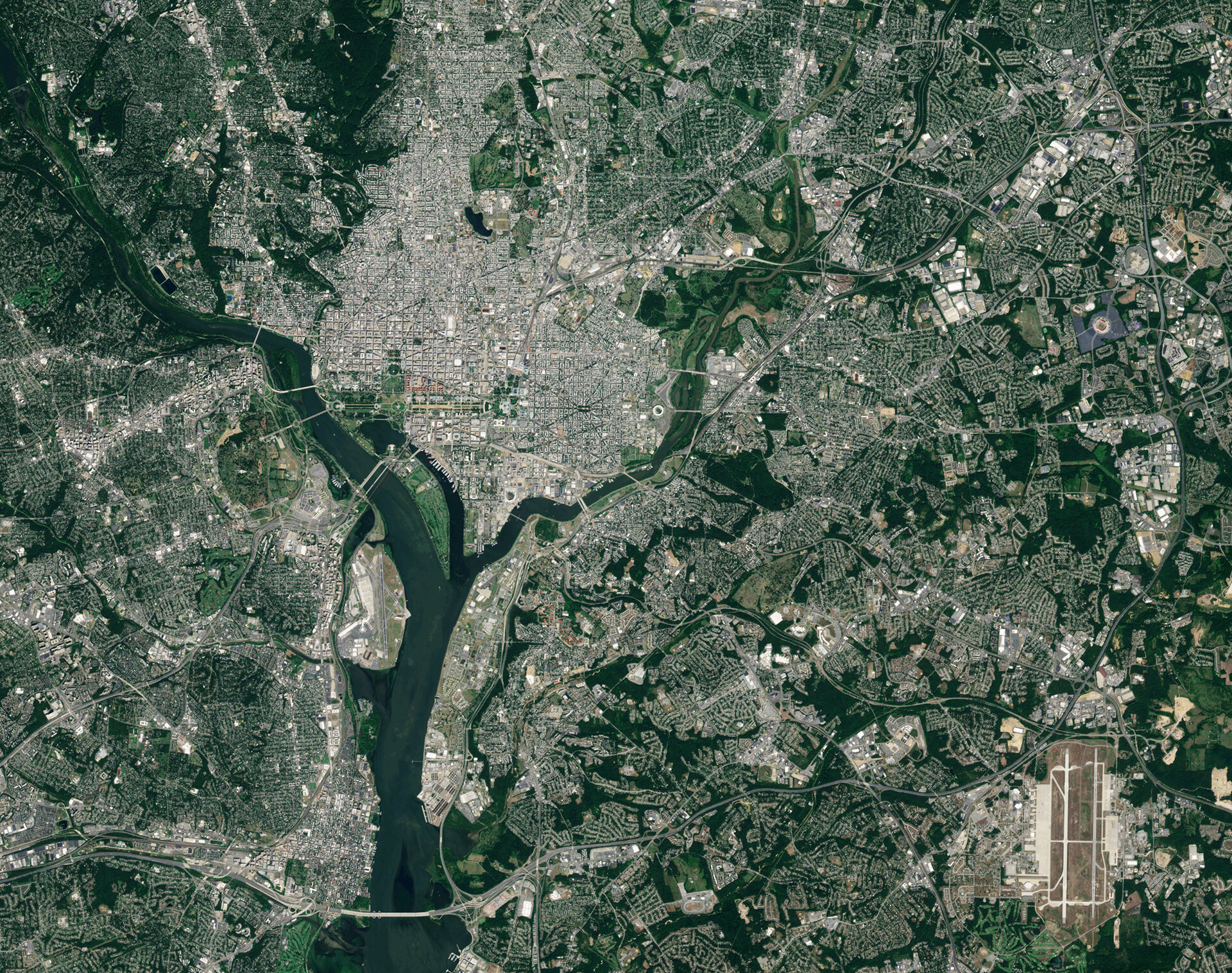 Washington DC, as seen by Sentinel-2A