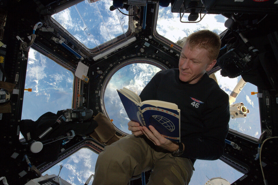 ESA astronaut Tim Peake with Road to the Stars on the International Space Station