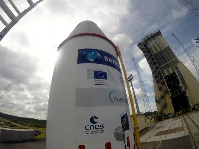 Sentinel-1B heads to launch tower