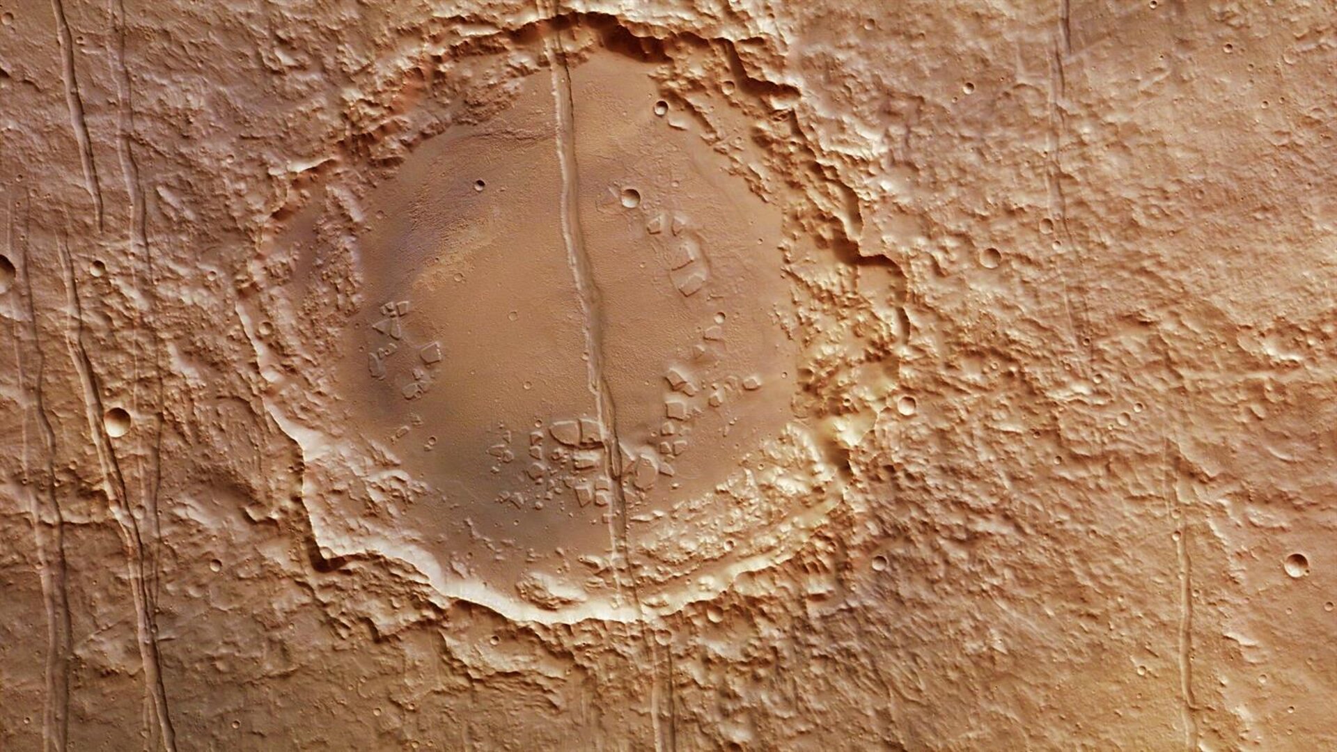 Cut crater in Memnonia Fossae