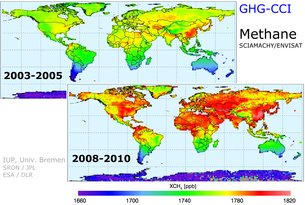 Globale stigninger i Methan og CO2-koncentrationer