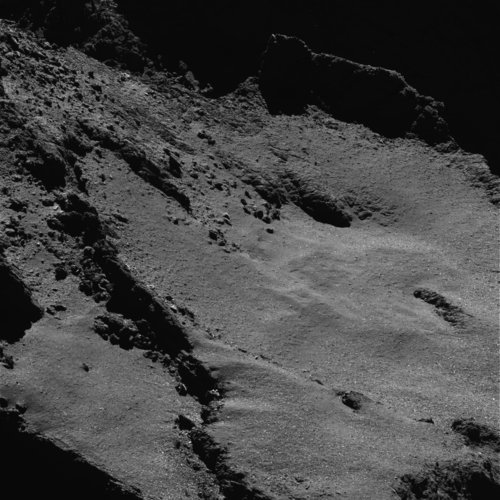 Close-up view of the comet