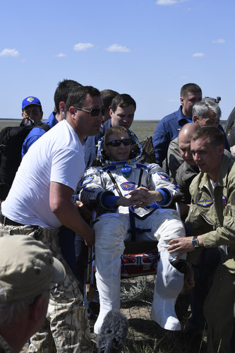 Tim Peake after landing