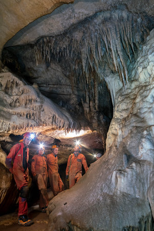 Admiring the cave formation