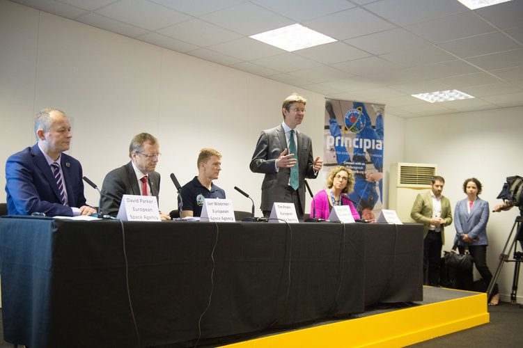 Greg Clark  speaking at Press conference with ESA astronaut Tim Peake