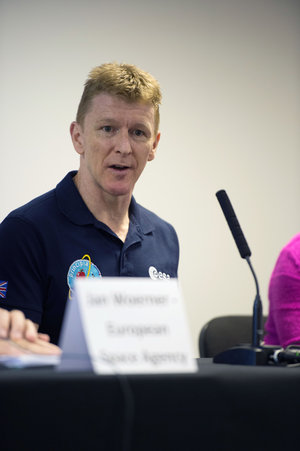 Tim Peake speaking at ESA/UK Space Agency Press conference