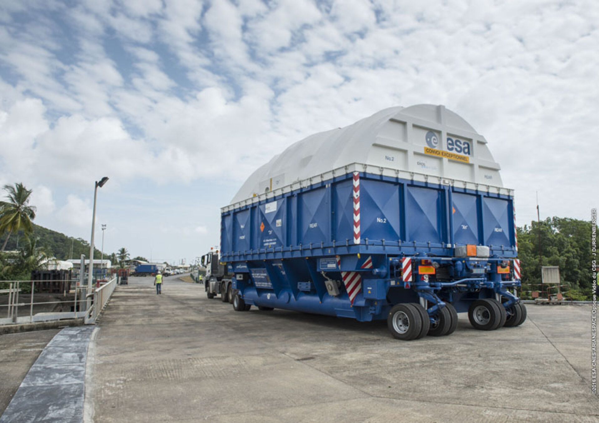 Upper stage being transported