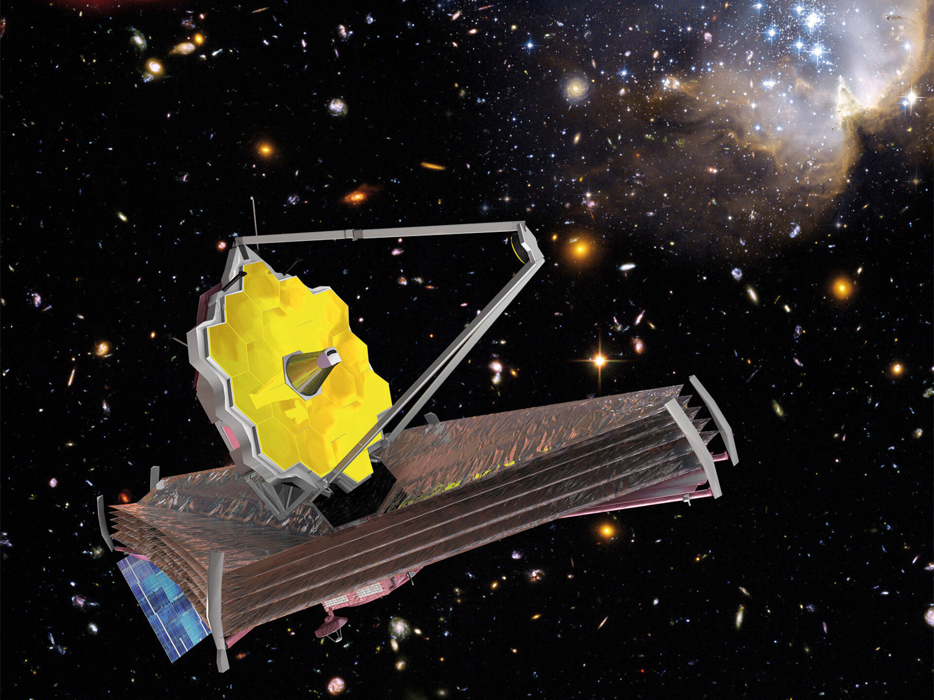 Künstlerische Darstellung des James Webb Space Telescope