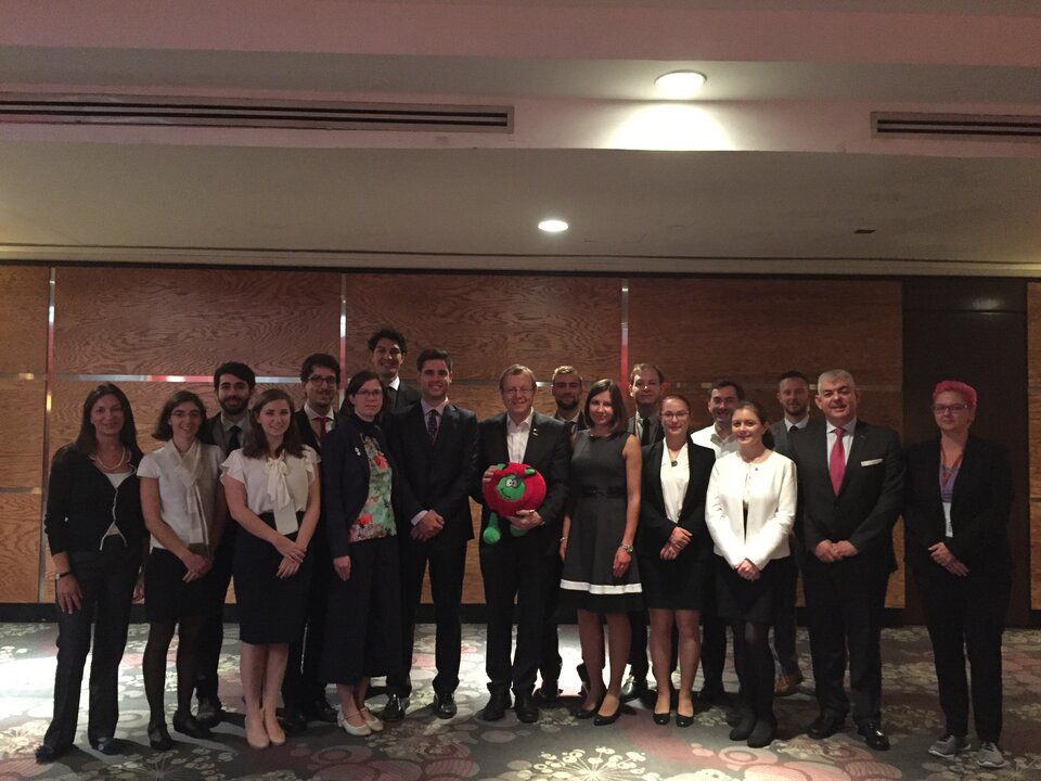 ESA Staff and Sponsored Students with ESA’s Director General