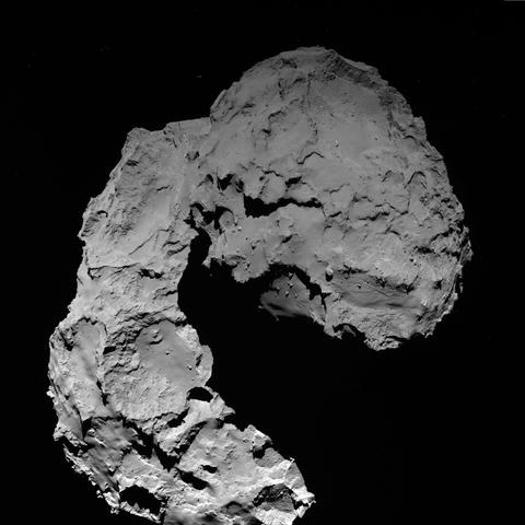 Composite of the last 15 images taken by Rosetta during her comet landing.