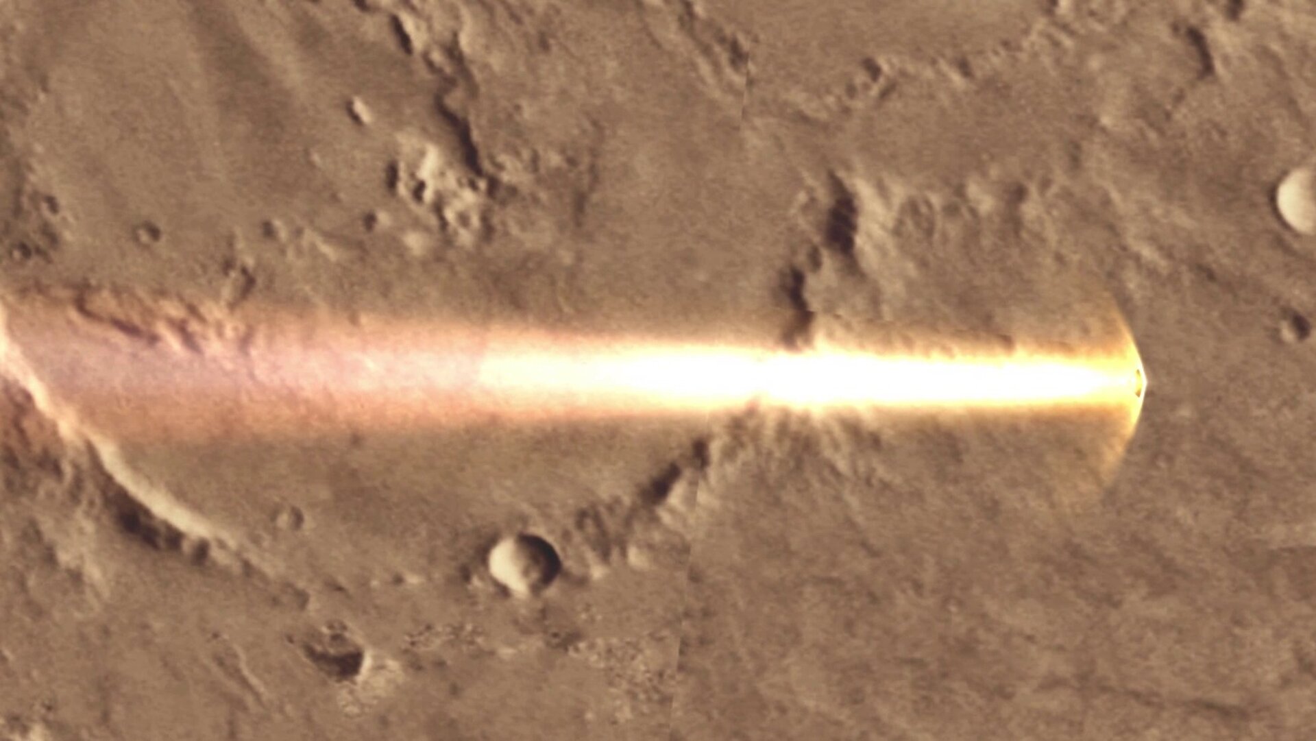 Schiaparelli's afdaling naar het Mars-oppervlak