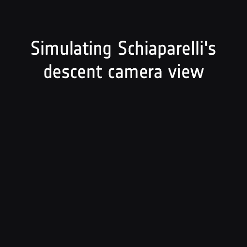 Simulovaný pohled ze sestupové kamery modulu Schiaparelli