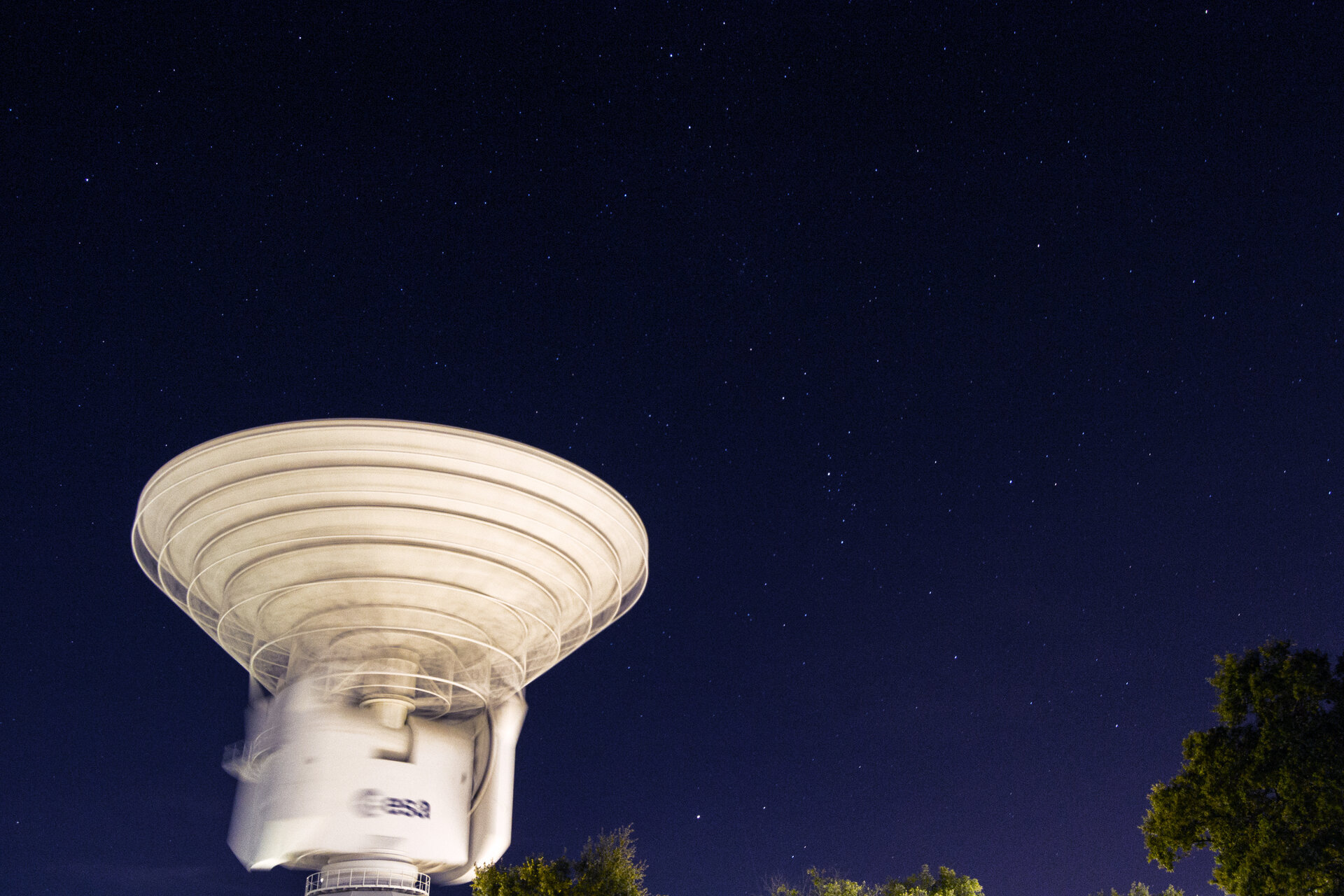A timelapse image makes our deep-space dish in Spain seem to spin