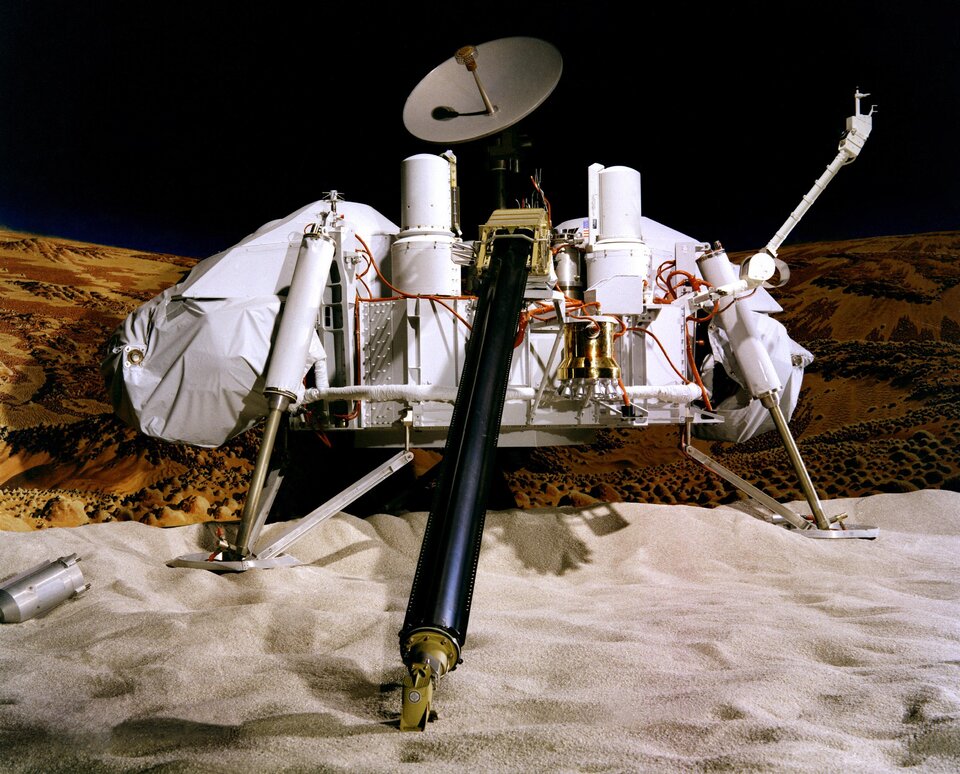 Modelo do módulo de aterragem Viking. Direitos de autor: NASA/JPL-Caltech/Universidade do Arizona