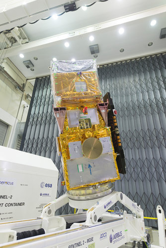 Sentinel-2B satellite at ESA’s site in the Netherlands