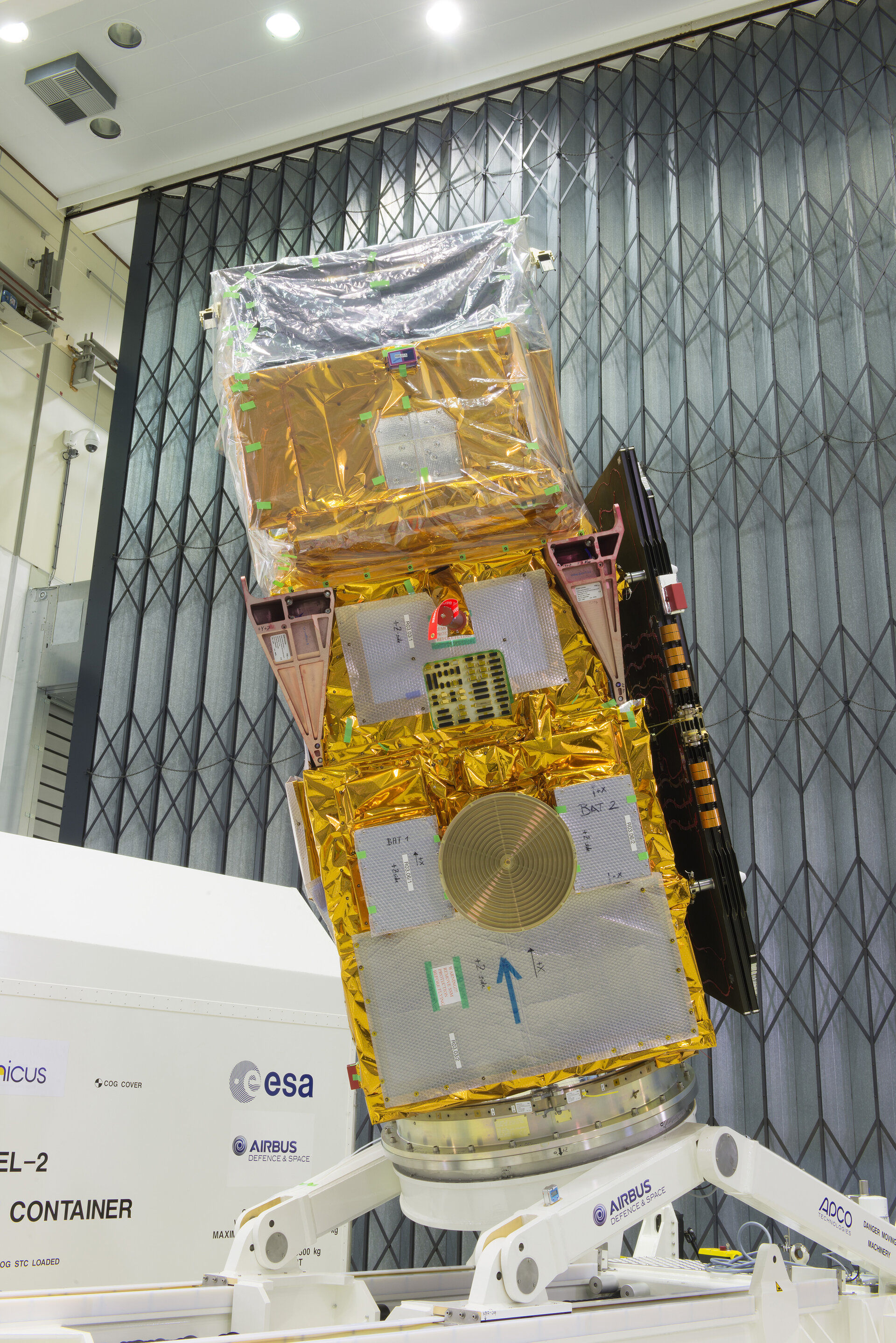 Sentinel-2B satellite at ESA’s site in the Netherlands