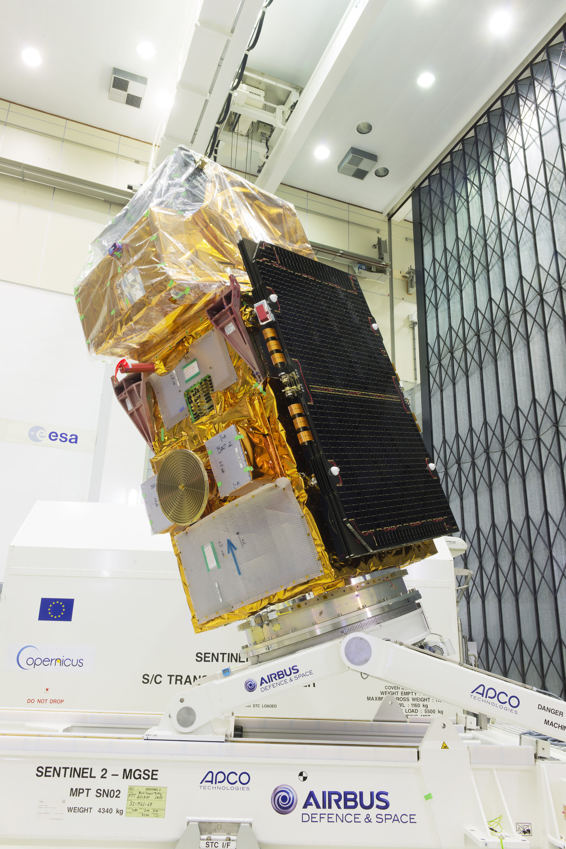 Sentinel-2B satellite at ESA’s site in the Netherlands
