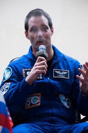 Thomas Pesquet during the pre-launch press conference