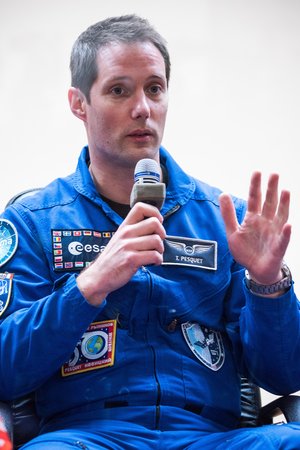 Thomas Pesquet during the pre-launch press conference