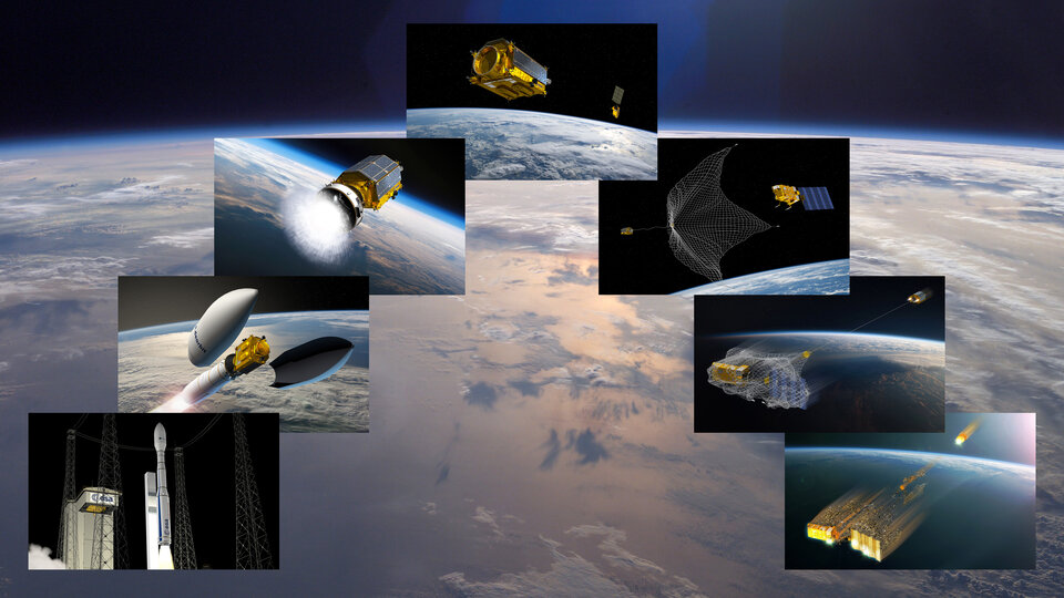 Capturing and de-orbiting a spacecraft.