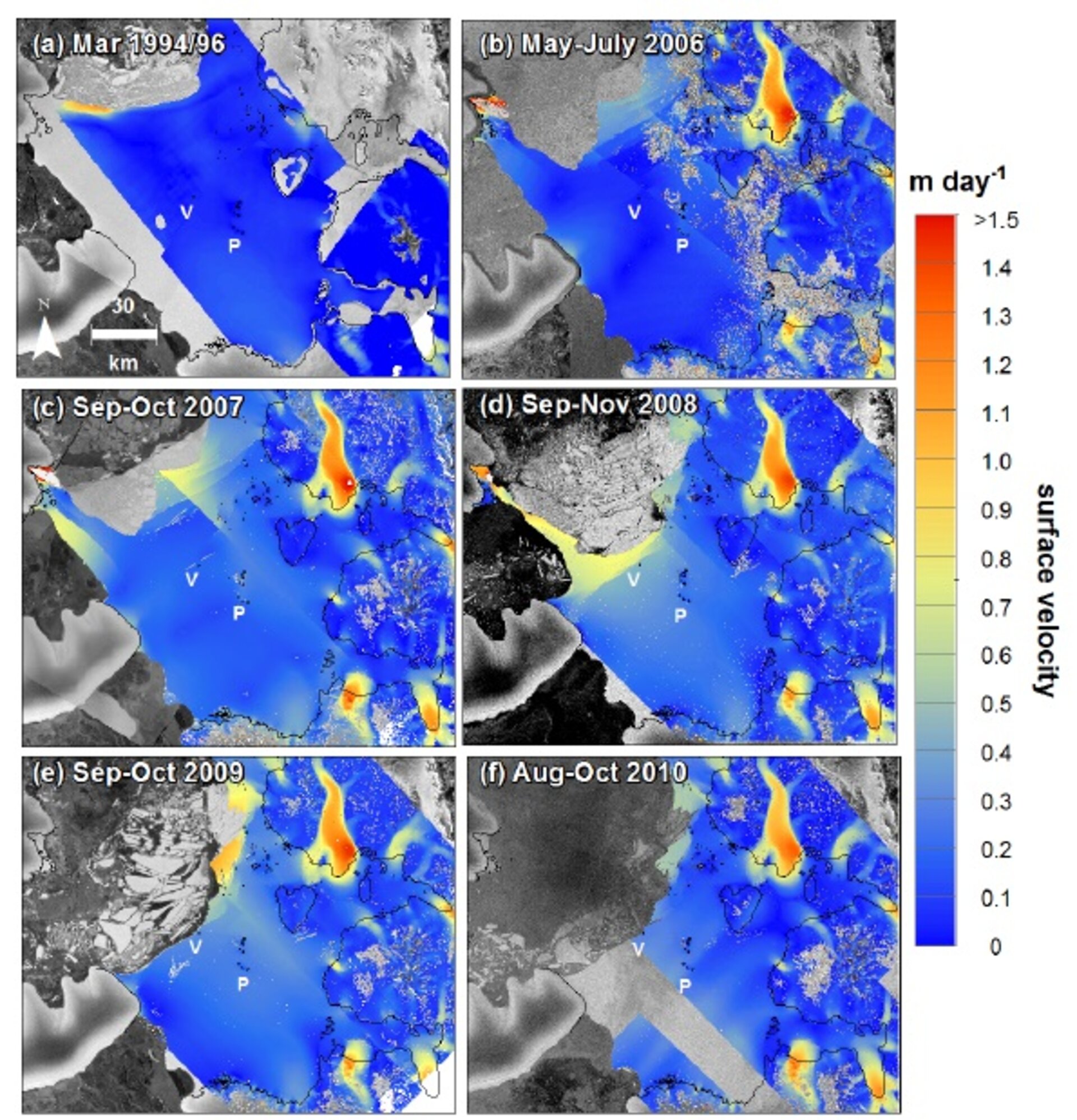 Wilkins Ice Shelf ice speeds