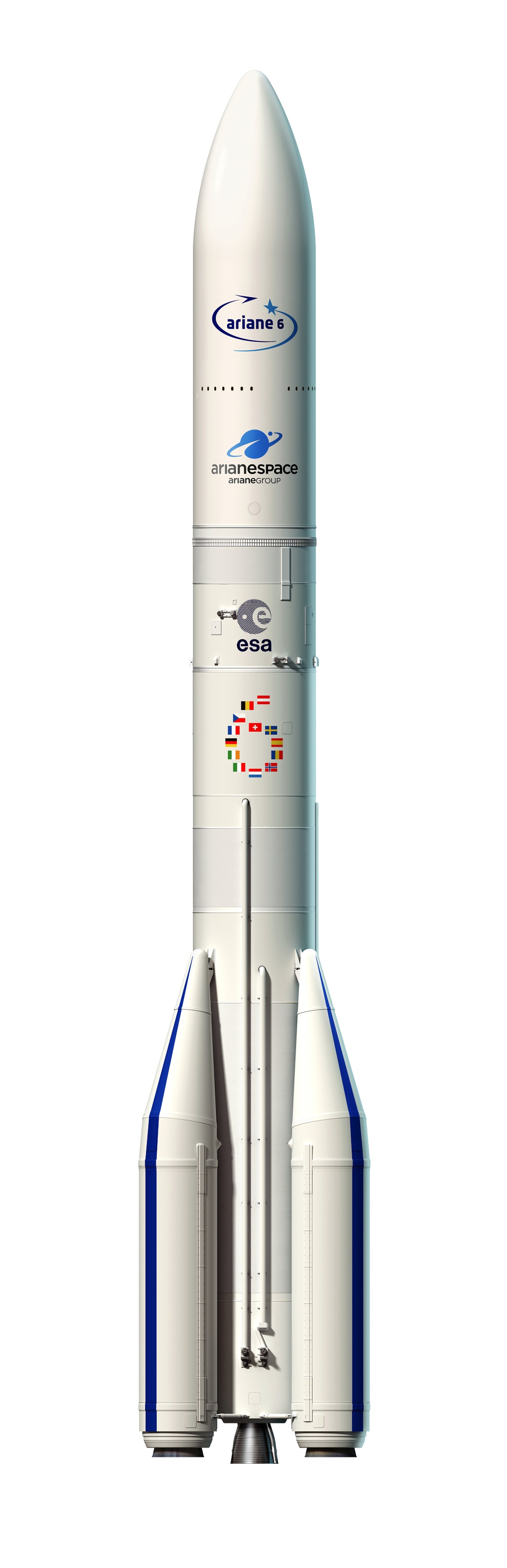 Artist's view of the configuration of Ariane 6 using four boosters (A64)