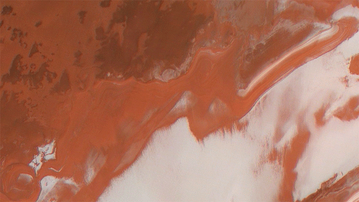 Frost build-up near Mars north pole