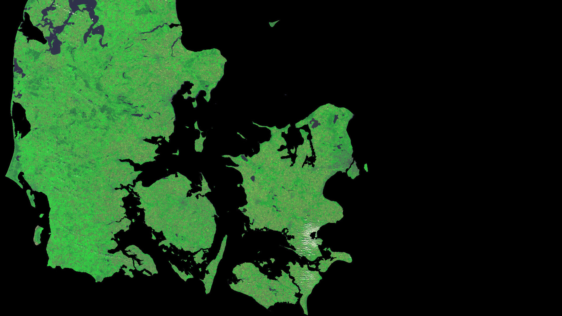 A cloud-free image of Denmark, acquired by ESA's Proba-V satellite