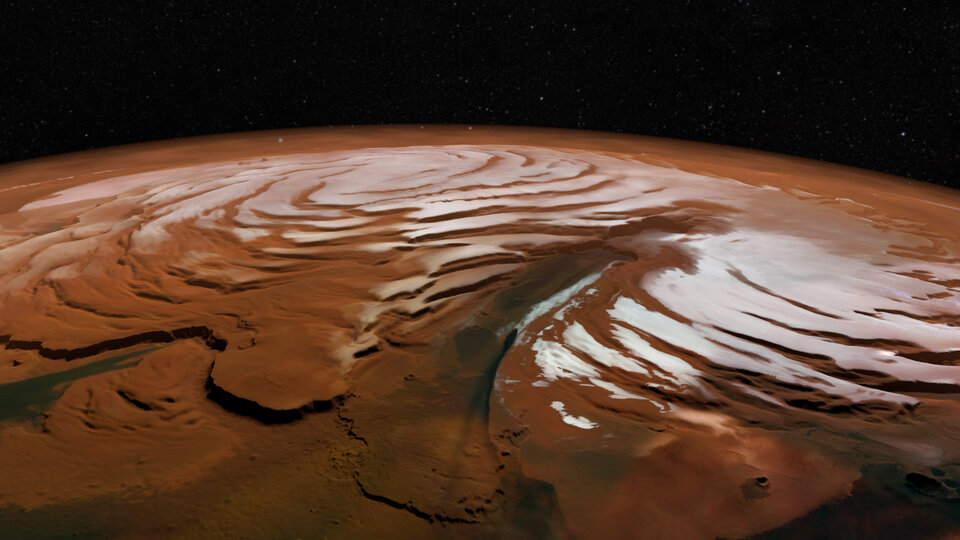 Celkový pohled na oblast Chasma Boreale