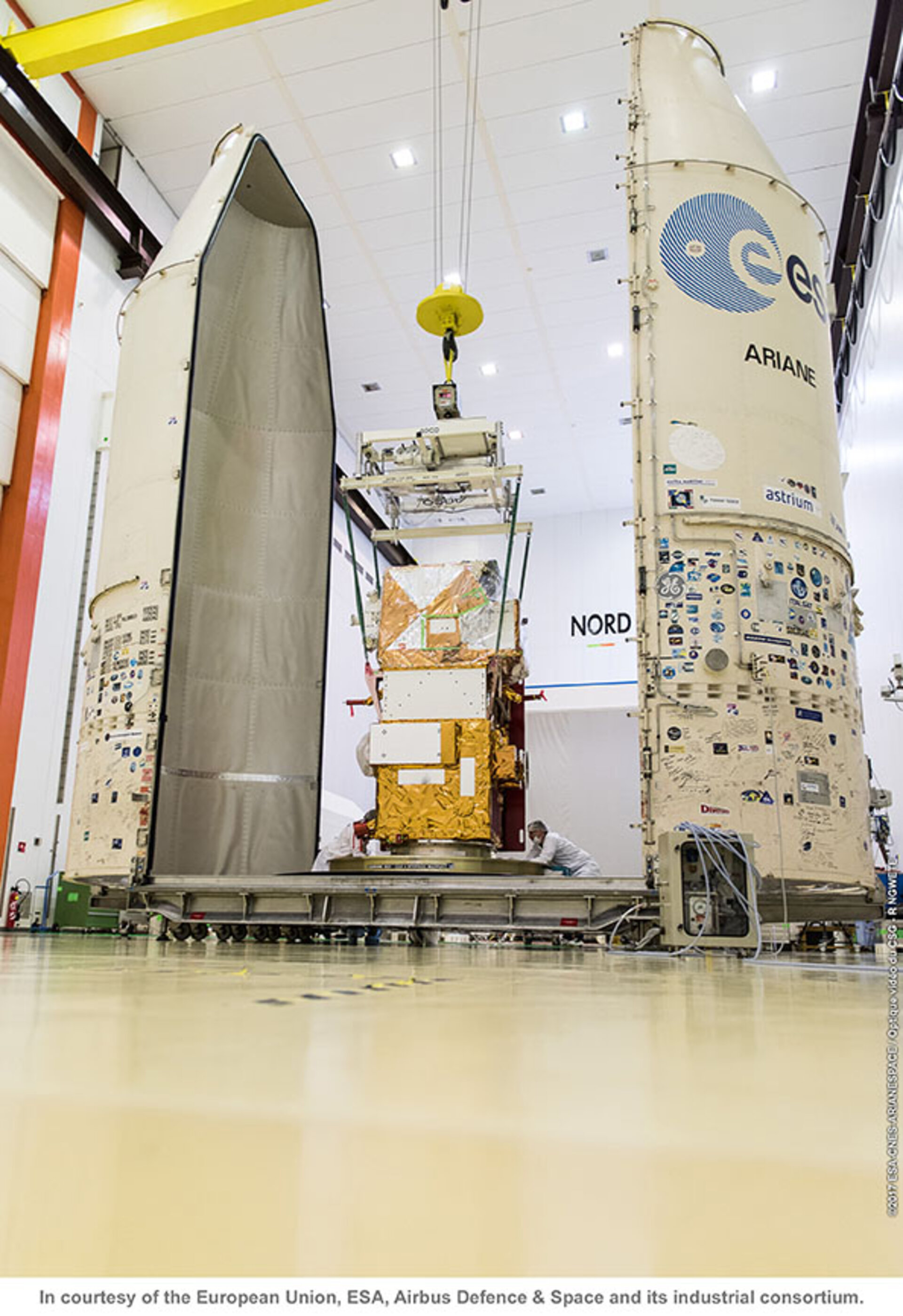 Sentinel-2B being prepared to move for fuelling