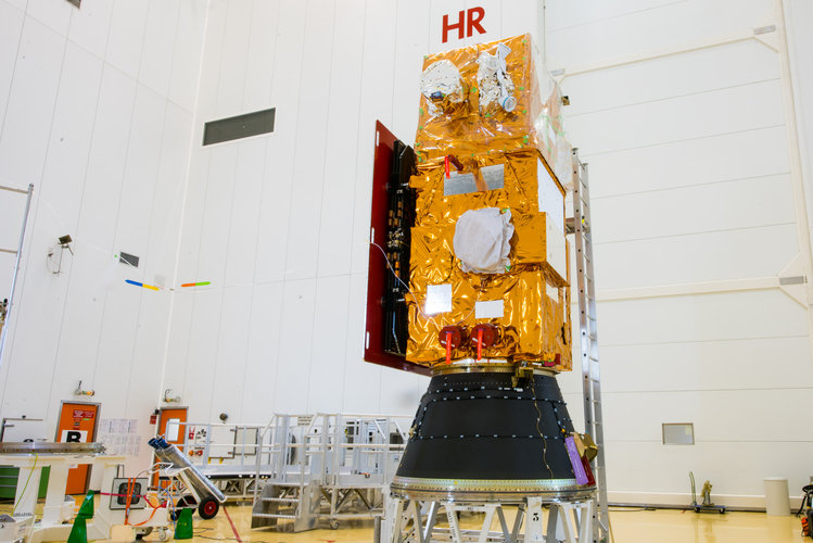 Sentinel-2B installed on its payload launcher adapter