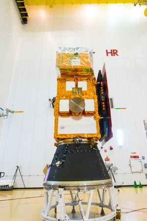 Sentinel-2B installed on its payload launcher adapter