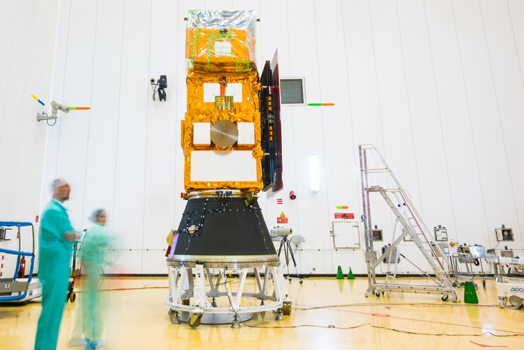 Sentinel-2B installed on its payload launcher adapter