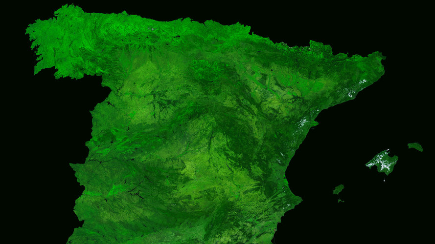 A cloud-free image of Spain, acquired by ESA's Proba-V satellite