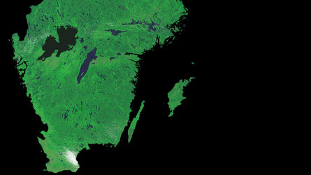 A cloud-free image of Sweden, acquired by ESA's Proba-V satellite