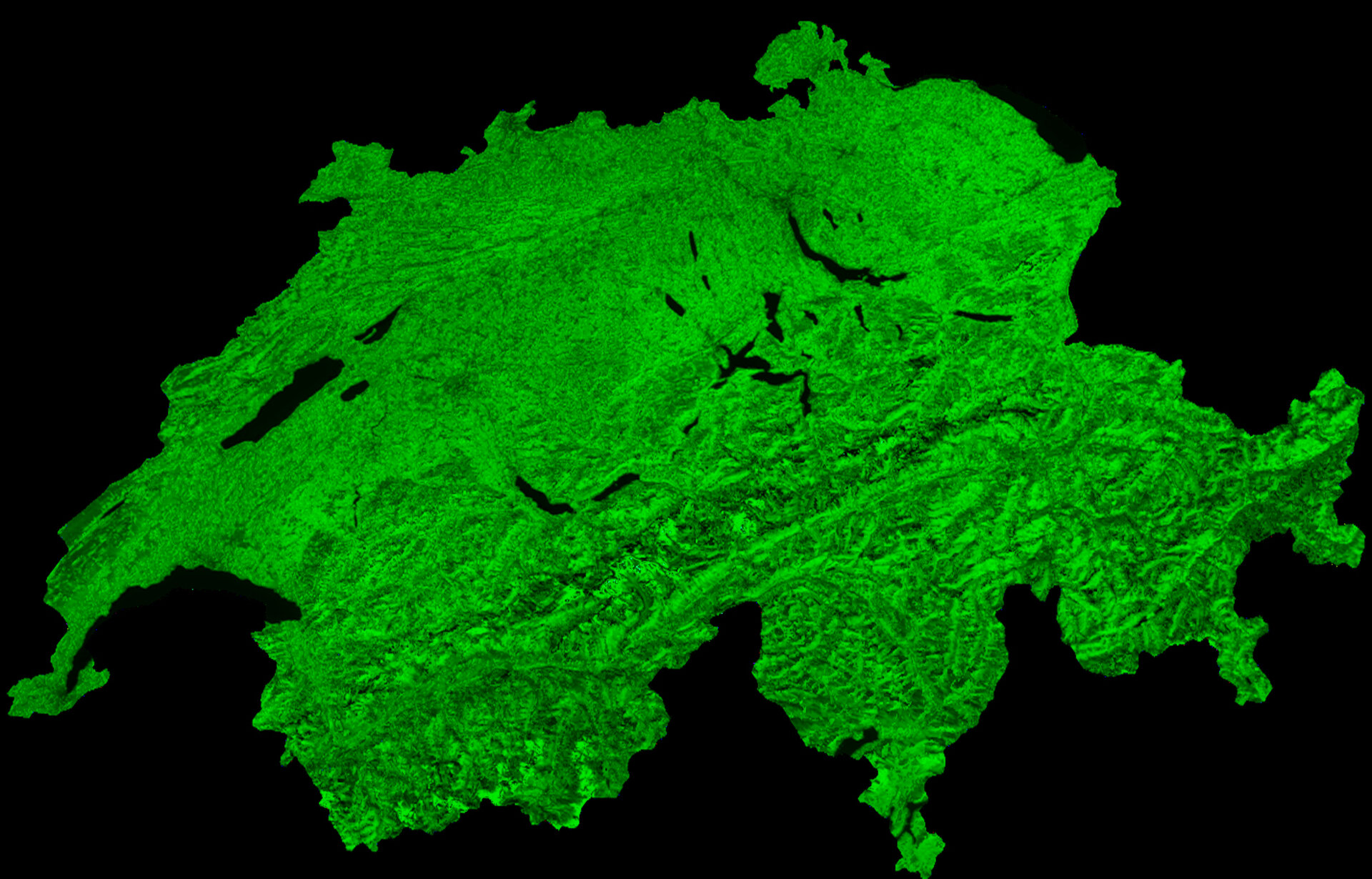 A cloud-free image of Switzerland, acquired by ESA's Proba-V satellite