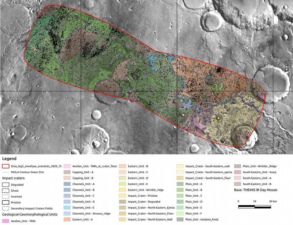 Mapa da textura de Oxia Planum