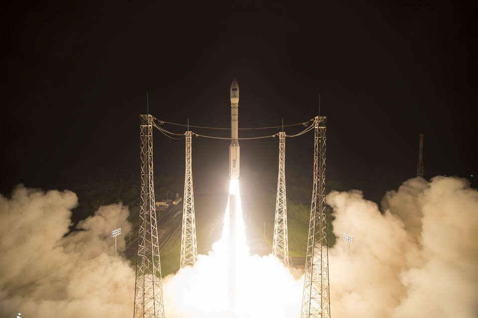 Der Start von Sentinel-2B mit einer Vega-Rakete am 7. März 2017