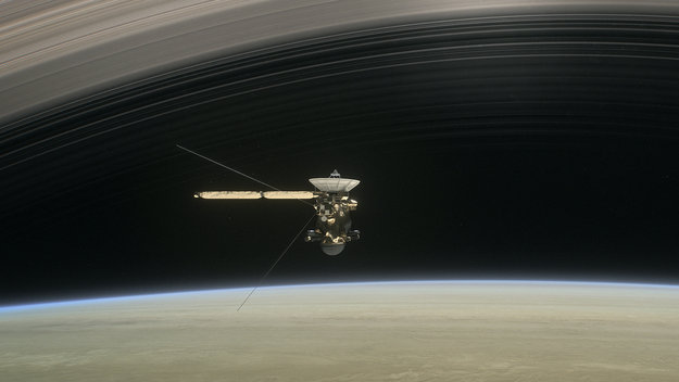 Cassini entre Saturno y los anillos