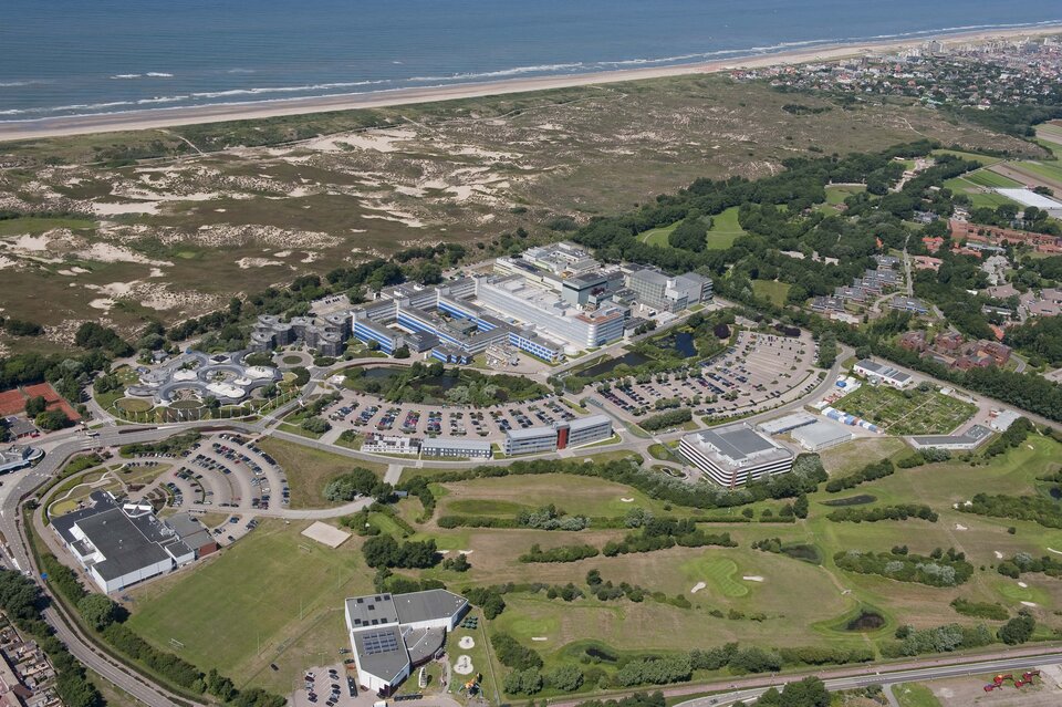 Le Centre européen de technologie spatiale (ESTEC), situé à Noordwijk (Pays-Bas).