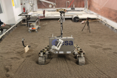 ExoTeR rover in DLR during Wheel Walking Test Campaign in March 2015