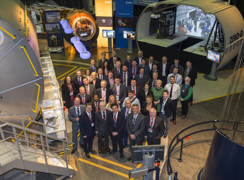  John Halligan, Ireland’s Minister of State for Training, Skills and Innovation. and his trade delegation visiting ESTEC on 24 April 2017. Photo: ESA/G. Porter