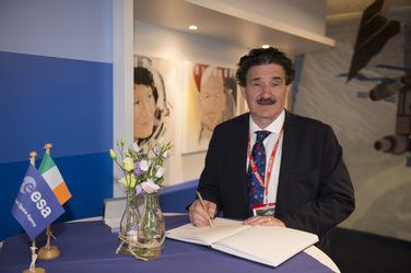 Signing ESTEC visitor's book