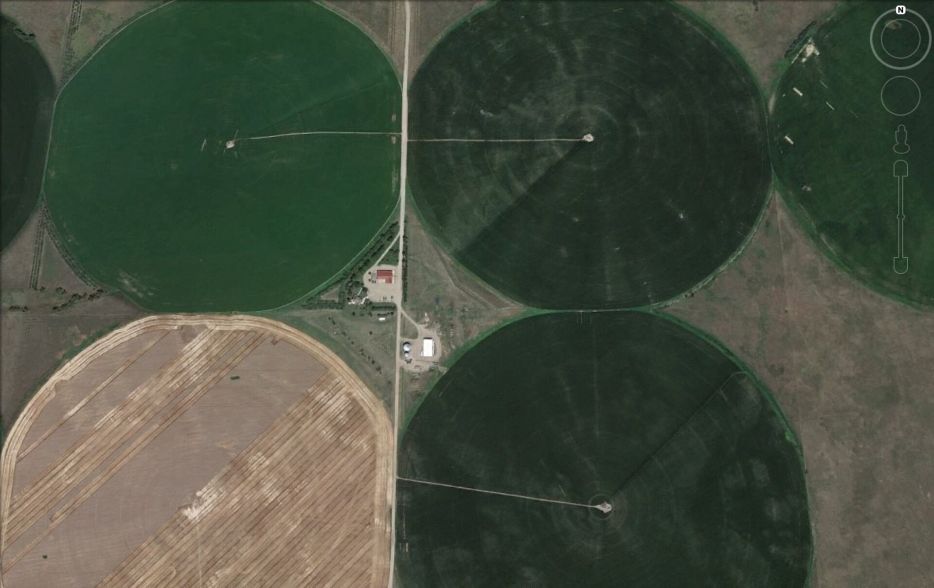 Circular fields as seen from space