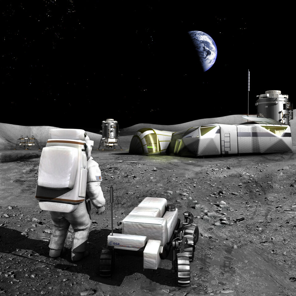 Die Ressourcennutzung auf dem Mond wäre ein mögliche Anwendungsfeld von In-Situ Resource Utilisation (ISRU)-Technologien. 