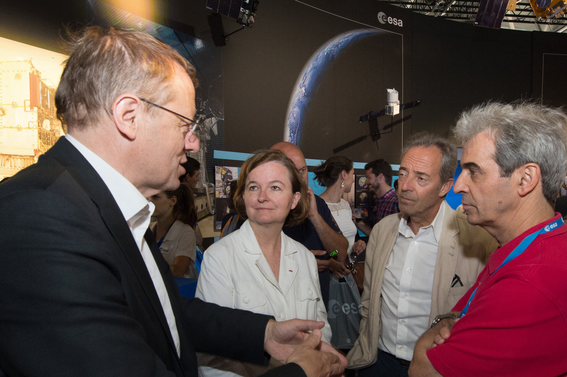 Nathalie Loiseau meets Jan Wörner, Léopold Eyharts and Jean-François Clervoy