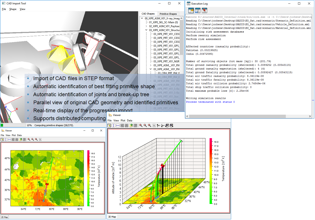 Import of CAD file, identification of primitives, output