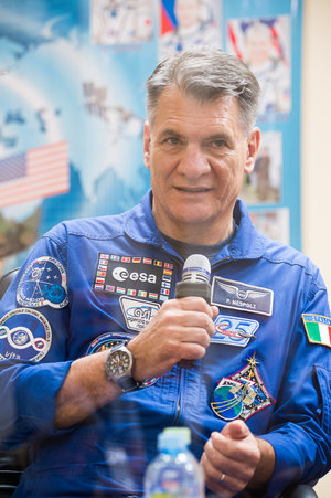 Paolo Nespoli during the pre-launch press conference